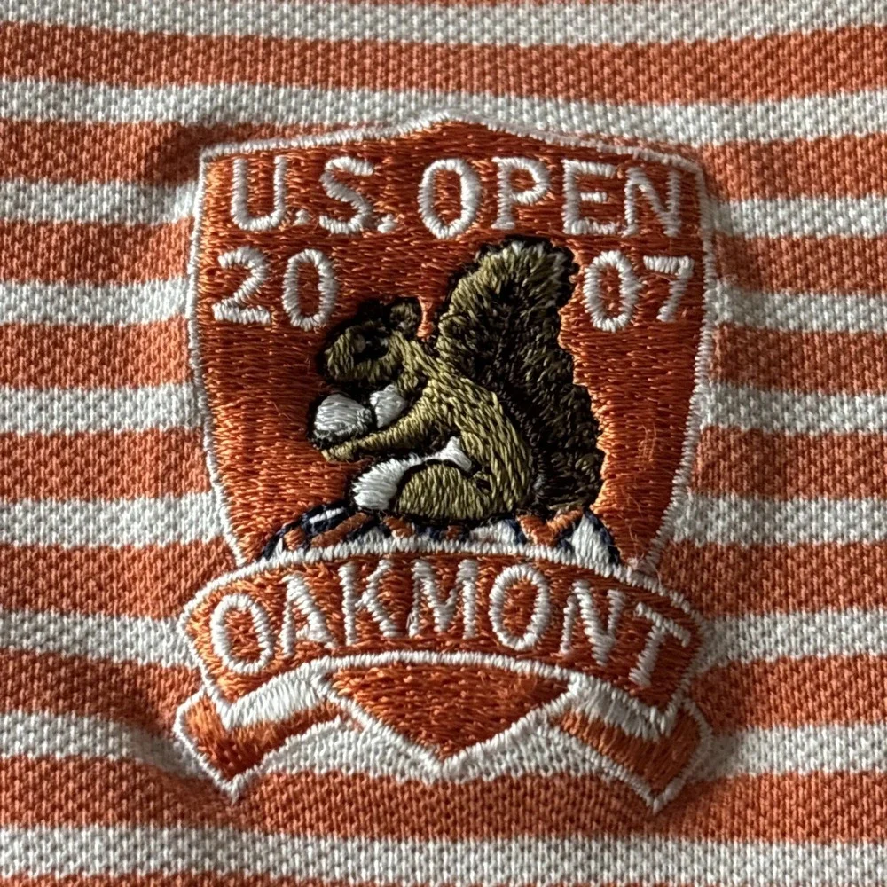 Polo Golf Ralph Lauren Shirt Men's XL US OPEN Oakmont CC Squirrel 2007 Orange
